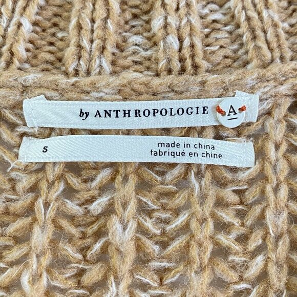 by ANTHROPOLOGIE Honore Ribbed Knit Sweater Long Sleeve V Neck Honey S 82-14 - Picture 13 of 16